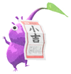 Lifelog artwork of a Purple Shrines and Temples Decor Pikmin with Fortune decor from Pikmin Bloom.