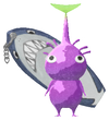 Lifelog artwork of a Purple Special Decor Pikmin with Surfboard Keychain decor from Pikmin Bloom.