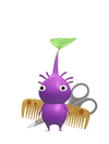 An animation of a Purple Pikmin with a Scissors from Pikmin Bloom.