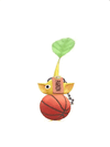 An animation of a Yellow Pikmin with a Ball Keychain from Pikmin Bloom