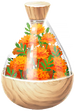 A full jar of red marigold petals from Pikmin Bloom.