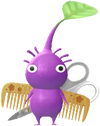 A Purple Hair Salon Decor Pikmin with Scissors decor from Pikmin Bloom.