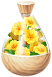A full jar of yellow primrose petals from Pikmin Bloom.