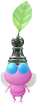 A special event Winged Decor Pikmin wearing a black Chess Piece.
