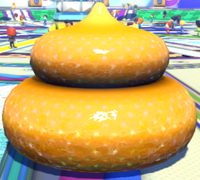 The Bulborb Dropping statue in the Nintendo Land plaza.