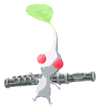 Lifelog artwork of a White Special Decor Pikmin with Tiny Instrument decor from Pikmin Bloom.