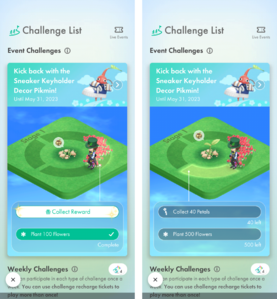 A screenshot of the event challenge tab, displaying a player completing the first section of stage 1.