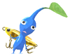 Lifelog artwork of a Blue Waterside Decor Pikmin with Fishing Lure (Rare) decor from Pikmin Bloom.
