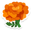 Lifelog artwork of a red marigold from Pikmin Bloom.