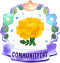 Marigold Community Day badge from Pikmin Bloom.