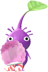 A Purple Special Decor Pikmin with Valentine Sticker decor from Pikmin Bloom.