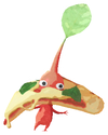 Lifelog artwork of a Red Pizzeria Decor Pikmin with Pizza decor from Pikmin Bloom.