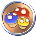 Novice Expedition Badge. The badge shows a small red, yellow, and blue mushroom.