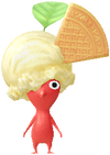A Red Special Decor Pikmin with Ice Cream: Classic decor from Pikmin Bloom.