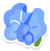 Lifelog artwork of a blue sweet pea from Pikmin Bloom.