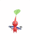 An animation of a Red Pikmin with a Fishing Lure from Pikmin Bloom.