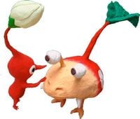 A Bulbmin with a Red Pikmin.