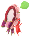 Lifelog artwork of a Red Special Decor Pikmin with Rosette decor from Pikmin Bloom.