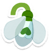 Lifelog artwork of a white snowdrop from Pikmin Bloom.