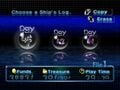 The saved game selection menu in Pikmin 2.