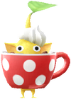 A Yellow Café Decor Pikmin with Coffee Cup decor from Pikmin Bloom.