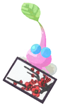 Lifelog artwork of a Winged Special Decor Pikmin with Hanafuda Card (Volume 2) decor from Pikmin Bloom.