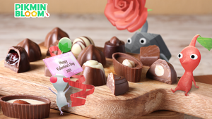 Promotional image for the 2025 Valentine's Day Event in Pikmin Bloom.