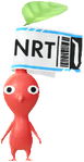 A Red Airport Decor Pikmin with Luggage Tag decor from Pikmin Bloom.