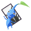 Lifelog artwork of a Blue Special Decor Pikmin with Hanafuda Card (Volume 1) decor from Pikmin Bloom.