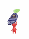 An animation of a Red Pikmin with a College Crest from Pikmin Bloom.