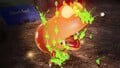 A Jumbo Bulborb being attacked by multiple Glow Pikmin.