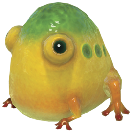 Render of a Yellow Wollywog in Pikmin 3.