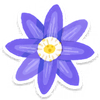 Lifelog artwork of a blue clematis from Pikmin Bloom.