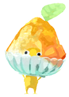 Lifelog artwork of a Yellow Special Decor Pikmin with Shaved Ice decor from Pikmin Bloom.