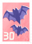 An event postcard stamp in Pikmin Bloom, for Halloween 2022.