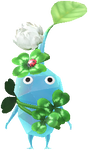 An Ice Park Decor Pikmin with Four-Leaf Clover decor from Pikmin Bloom.