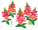 Texture for red snapdragon flowers on the map in Pikmin Bloom.