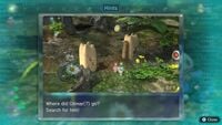 Page 1 of the eighth unique hint in the Garden of Hope in Pikmin 3 Deluxe. This screenshot of the hint page should be replaced with the hint image itself when possible.