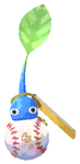 Lifelog artwork of a Blue Stadium Decor Pikmin with Ball Keychain (Rare) decor from Pikmin Bloom.