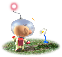 Olimar and Blue Pikmin sprout P1 art.png