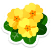 Lifelog artwork of a yellow primrose from Pikmin Bloom.