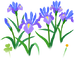 Texture for blue iris flowers on the map in Pikmin Bloom.