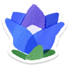 Lifelog artwork of a blue gentian from Pikmin Bloom.