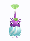 An animation of a purple Pikmin with a scoop of ice cream from Pikmin Bloom.