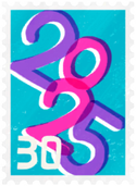 A stamp from Pikmin Bloom, used during the 2025 New Years Event.