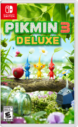 US boxart of Pikmin 3 Deluxe.