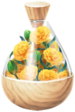 A full jar of yellow carnation petals from Pikmin Bloom.