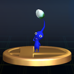 The Blue Pikmin trophy from Super Smash Bros. Brawl.
