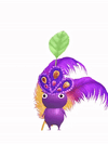 An animation of a Purple Pikmin with a Rio Carnival from Pikmin Bloom.