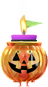 A Red Special Decor Pikmin with Halloween Light decor from Pikmin Bloom.